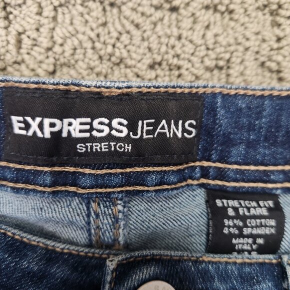 Express Women Stretch Fit & Flair Jeans Made in Italy Size 3/4 - Picture 3 of 5